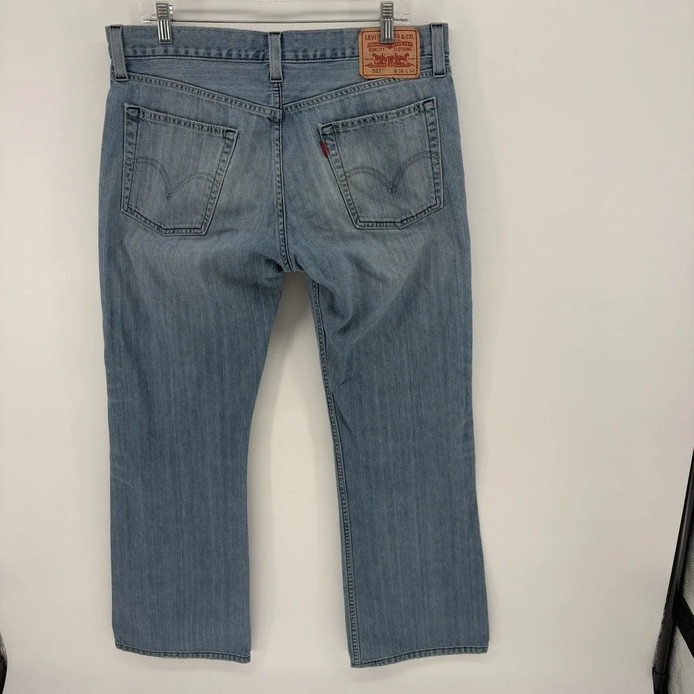 Levi's 527 Low Bootcut Jeans Men 36x32 Light Wash Denim Cotton Blend Y2K